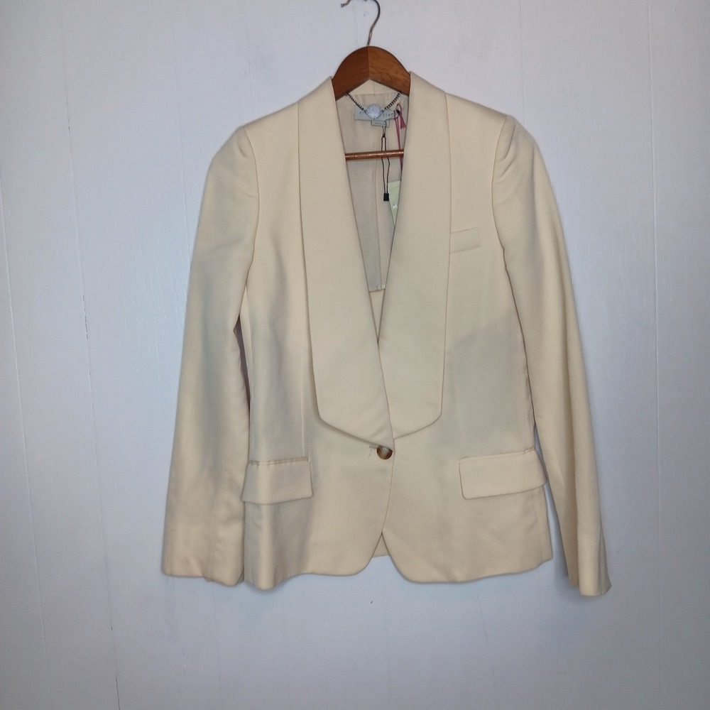 Stella McCartney Suit Blazer Size 38 Butter Yellow Shawl Collar One-Button NWT